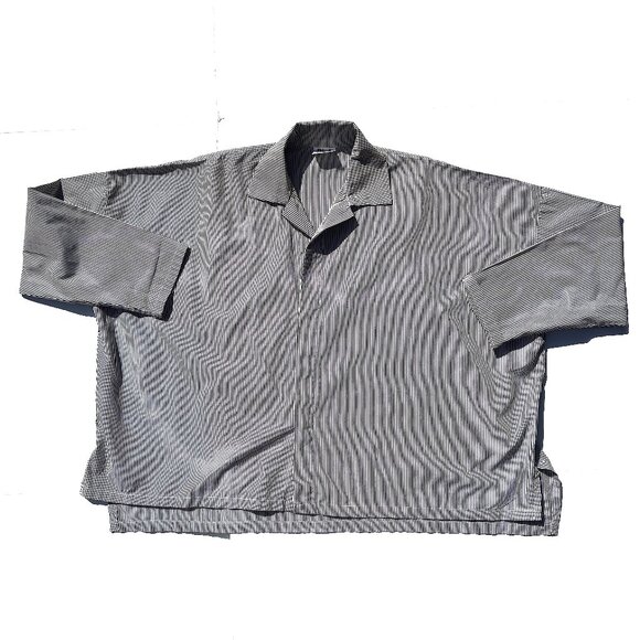 Women’s PLANET 100% Cotton Pinstriped Button Up Shirt, Black/White OS - Picture 9 of 14